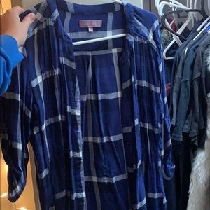 Blue and white flannel